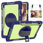 For Samsung Galaxy Tab A7 Lite 360 Degree Rotation Contrast Color Silicone + PC Tablet Case(Navy Blue+Yellow Green) - 1