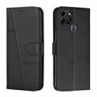 For Infinix Smart 6 Stitching Calf Texture Buckle Leather Phone Case(Black) - 1