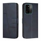 For Tecno Spark Go 2022 / Spark 8C Stitching Calf Texture Buckle Leather Phone Case(Blue) - 1