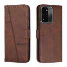 For Tecno Spark Go 2022 / Spark 8C Stitching Calf Texture Buckle Leather Phone Case(Brown) - 1