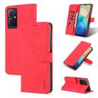 For vivo Y33s/Y75 5G AZNS Skin Feel Calf Texture Horizontal Flip Leather Phone Case(Red) - 1