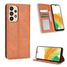For Samsung Galaxy A33 5G Magnetic Buckle Retro Texture Leather Phone Case(Brown) - 1