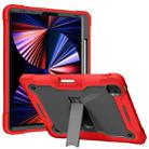 For iPad Pro 12.9 2022 / 2021 / 2020 / 2018 Silicone + PC Shockproof Tablet Case(Red+Black) - 1