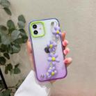 For iPhone 12 Pro Max Gradient Flower Bracelet Phone Case(Purple) - 1