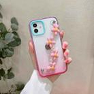 For iPhone 12 Pro Gradient Flower Bracelet Phone Case(Pink) - 1