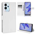 For ZTE Blade V40 Pro Diamond Texture Leather Phone Case(White) - 1