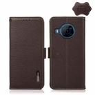 For Nokia X100 KHAZNEH Side-Magnetic Litchi Genuine Leather RFID Phone Case(Brown) - 1