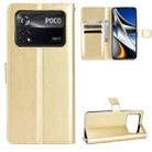 For Xiaomi Poco M4 Pro 4G Crazy Horse Texture Horizontal Flip Phone Leather Case(Gold) - 1