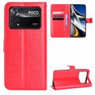 For Xiaomi Poco M4 Pro 4G Crazy Horse Texture Horizontal Flip Phone Leather Case(Red) - 1