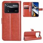 For Xiaomi Poco X4 Pro 5G Crazy Horse Texture Horizontal Flip Phone Leather Case(Brown) - 1