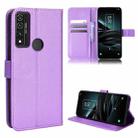 For TCL 4X 5G / T601DL Diamond Texture Leather Phone Case(Purple) - 1