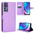 For TCL 30 5G / 30+ Diamond Texture Leather Phone Case(Purple) - 1