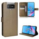 For Asus Zenfone 7 ZS670KS / 7 Pro ZS671KS Diamond Texture Leather Phone Case(Brown) - 1