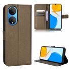 For Honor X7 Diamond Texture Leather Phone Case(Brown) - 1