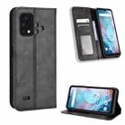 For Umidigi Bison X10S / X10S NFC Magnetic Buckle Retro Texture Leather Phone Case(Black) - 1