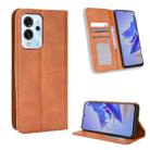 For ZTE Blade V40 Pro Magnetic Buckle Retro Texture Leather Phone Case(Brown) - 1