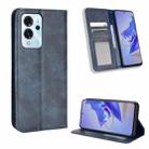 For ZTE Blade V40 Pro Magnetic Buckle Retro Texture Leather Phone Case(Blue) - 1