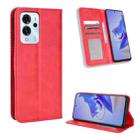 For ZTE Blade V40 Pro Magnetic Buckle Retro Texture Leather Phone Case(Red) - 1