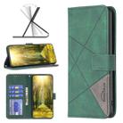 For Sony Xperia 10 III BF05 Magnetic Buckle Rhombus Texture Leather Phone Case(Green) - 1