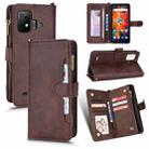 For Umidigi Bison X10 Litchi Texture Zipper Leather Phone Case(Brown) - 1