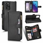 For ZTE Blade V30 Vita / V2022 Litchi Texture Zipper Leather Phone Case(Black) - 1