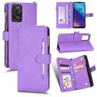 For ZTE Blade V30 Vita / V2022 Litchi Texture Zipper Leather Phone Case(Purple) - 1