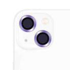 For iPhone 13 / 13 mini CD Texture Metal Lens Tempered Film(Purple) - 1