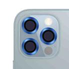 For iPhone 12 Pro CD Texture Metal Lens Tempered Film(Ocean Blue) - 1