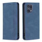 For OPPO Find X5 Pro Magnetic RFID Blocking Anti-Theft Leather Phone Case(Blue) - 1