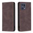 For OPPO Find X5 Pro Magnetic RFID Blocking Anti-Theft Leather Phone Case(Brown) - 1