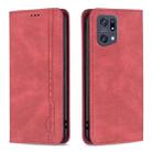 For OPPO Find X5 Pro Magnetic RFID Blocking Anti-Theft Leather Phone Case(Red) - 1