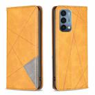 For OnePlus Nord N200 5G Prismatic Invisible Magnetic Leather Phone Case(Yellow) - 1