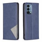 For OnePlus Nord N200 5G Prismatic Invisible Magnetic Leather Phone Case(Blue) - 1