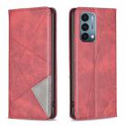 For OnePlus Nord N200 5G Prismatic Invisible Magnetic Leather Phone Case(Red) - 1