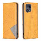 For OPPO Find X5 Pro Prismatic Invisible Magnetic Leather Phone Case(Yellow) - 1