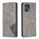 For OPPO Find X5 Pro Prismatic Invisible Magnetic Leather Phone Case(Grey) - 1