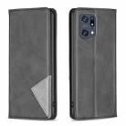 For OPPO Find X5 Pro Prismatic Invisible Magnetic Leather Phone Case(Black) - 1