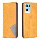 For OPPO Reno7 5G Global Prismatic Invisible Magnetic Leather Phone Case(Yellow) - 1