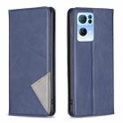 For OPPO Reno7 5G Global Prismatic Invisible Magnetic Leather Phone Case(Blue) - 1