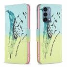 For OnePlus Nord N200 5G Drawing Pattern Leather Phone Case(Feather) - 1