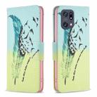 For OPPO Find X5 Pro Drawing Pattern Leather Phone Case(Feather) - 1