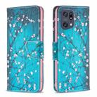 For OPPO Find X5 Pro Drawing Pattern Leather Phone Case(Plum Blossom) - 1