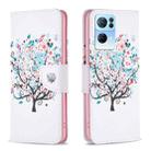 For OPPO Reno7 5G Global Drawing Pattern Leather Phone Case(Tree) - 1