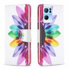 For OPPO Reno7 5G Global Drawing Pattern Leather Phone Case(Sun Flower) - 1