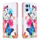 For OPPO Reno7 5G Global Drawing Pattern Leather Phone Case(Butterflies) - 1