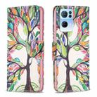 For OPPO Reno7 5G Global Drawing Pattern Leather Phone Case(Tree Life) - 1