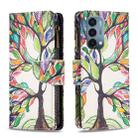 For OnePlus Nord N200 5G Colored Drawing Pattern Zipper Horizontal Flip Phone Leather Case(Tree) - 1