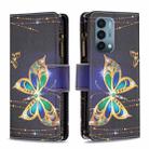 For OnePlus Nord N200 5G Colored Drawing Pattern Zipper Horizontal Flip Phone Leather Case(Big Butterfly) - 1
