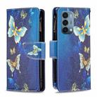 For OnePlus Nord N200 5G Colored Drawing Pattern Zipper Horizontal Flip Phone Leather Case(Gold Butterfly) - 1