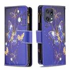 For OPPO Find X5 Pro Colored Drawing Pattern Zipper Horizontal Flip Phone Leather Case(Purple Butterfly) - 1